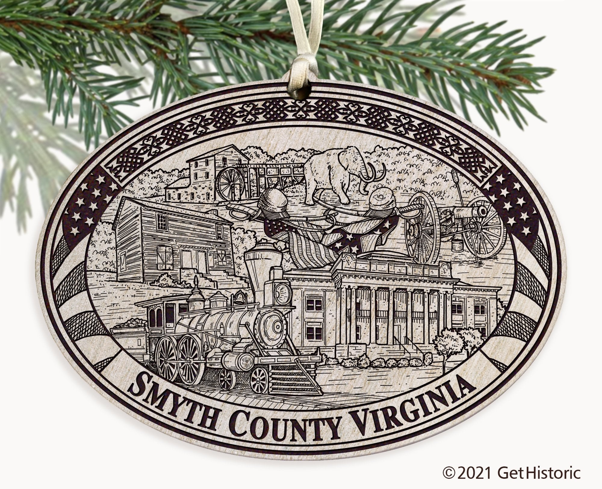 Smyth County Virginia Engraved Ornament