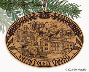 Smyth County Virginia Engraved Natural Ornament