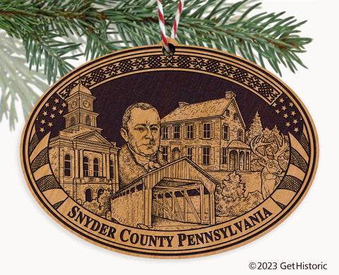 Snyder County Pennsylvania Engraved Natural Ornament