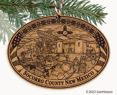 Socorro County New Mexico Engraved Natural Ornament