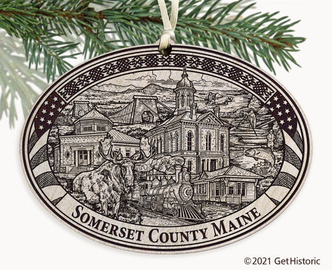 Somerset County Maine Engraved Ornament