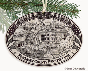 Somerset County Pennsylvania Engraved Ornament