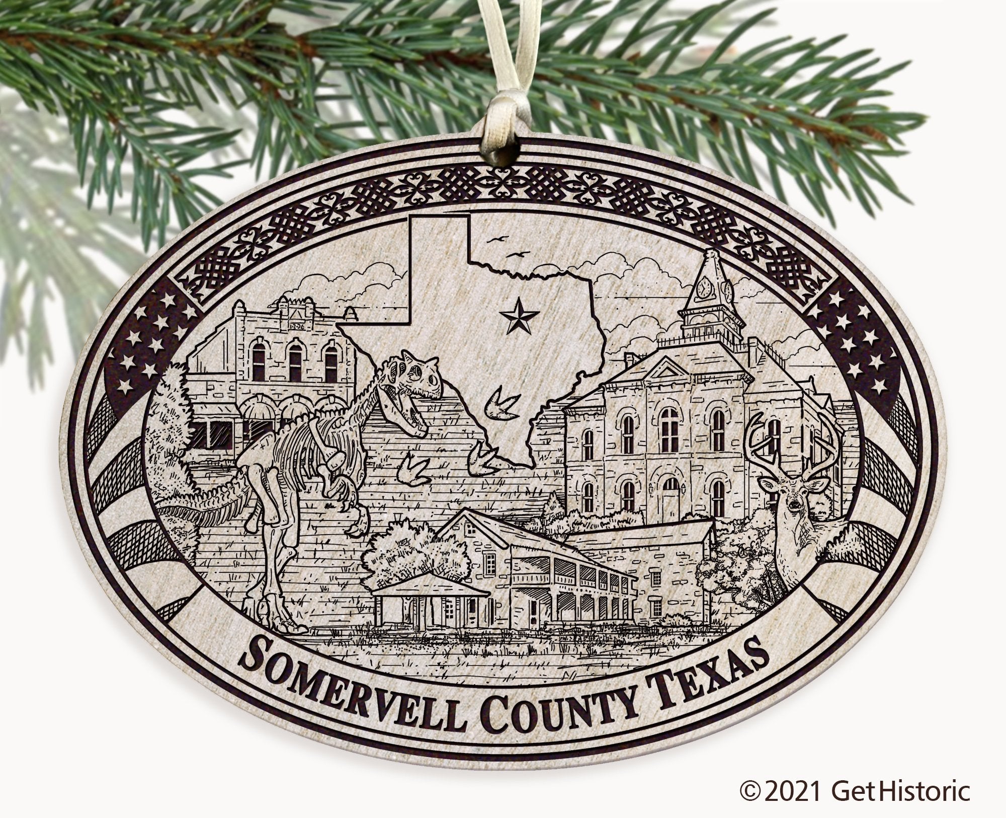 Somervell County Texas Engraved Ornament