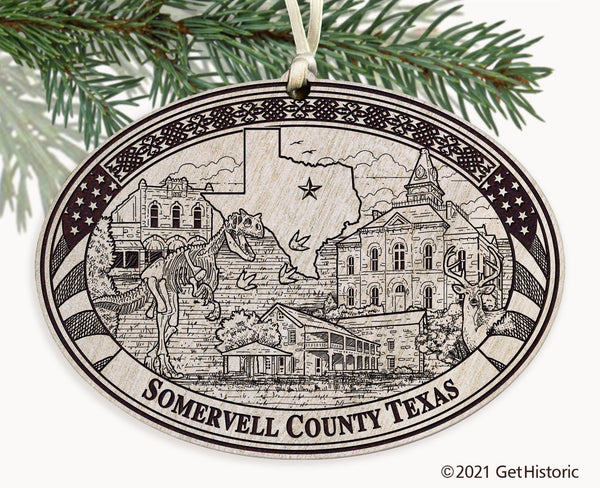 Somervell County Texas Engraved Ornament