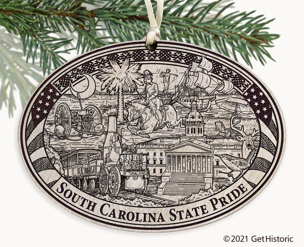 South Carolina State Engraved Ornament