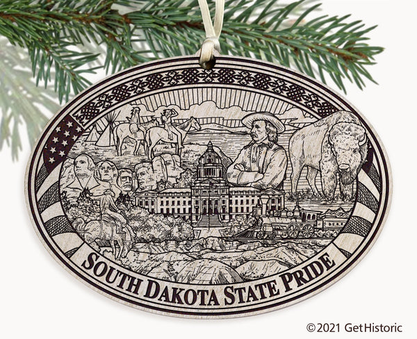 South Dakota State Engraved Ornament
