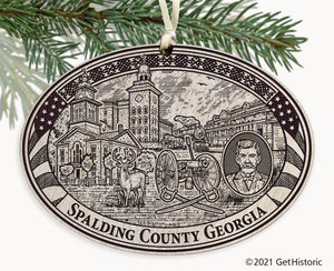 Spalding County Georgia Engraved Ornament