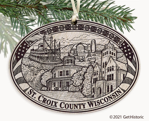 St. Croix County Wisconsin Engraved Ornament