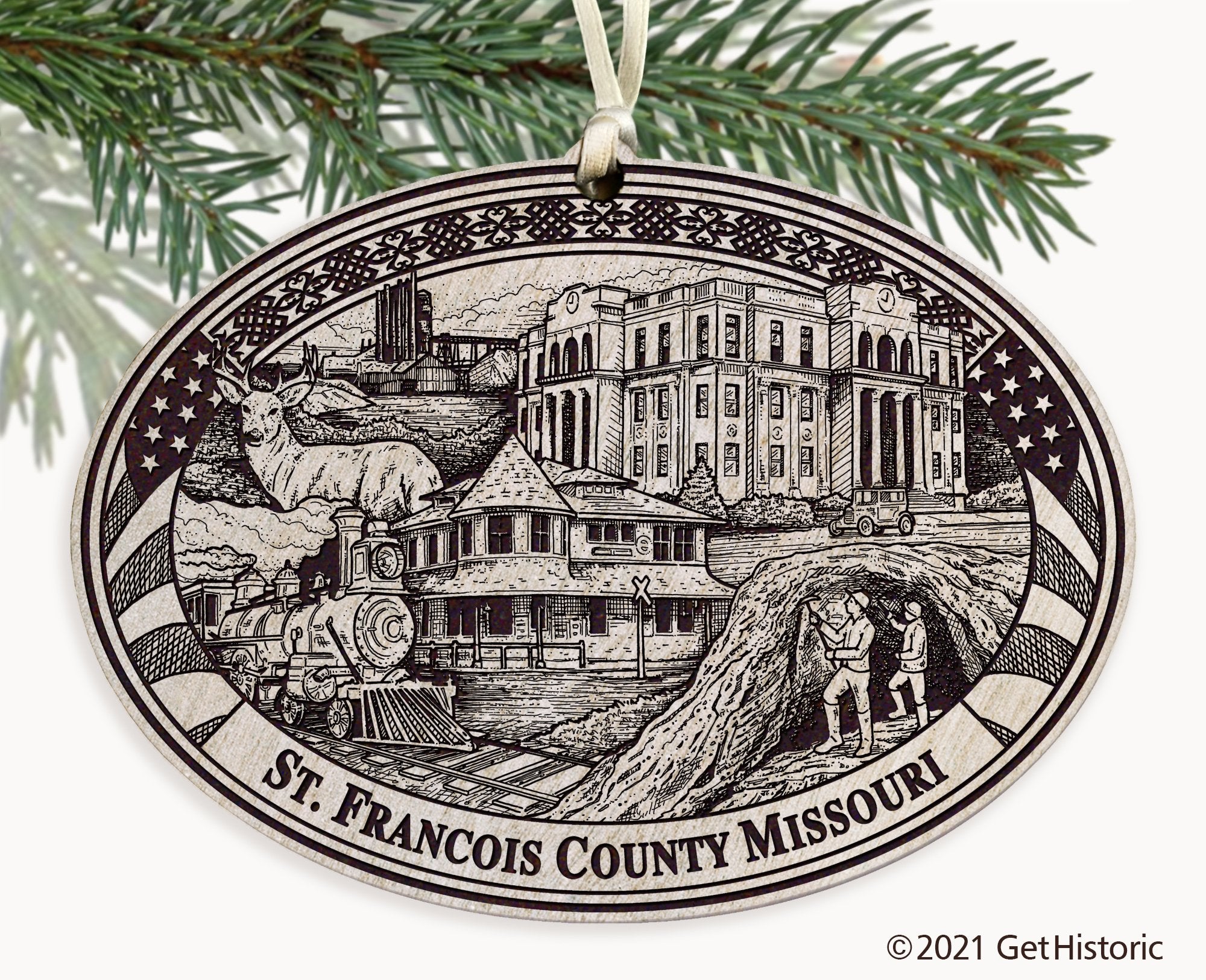 St. Francois County Missouri Engraved Ornament