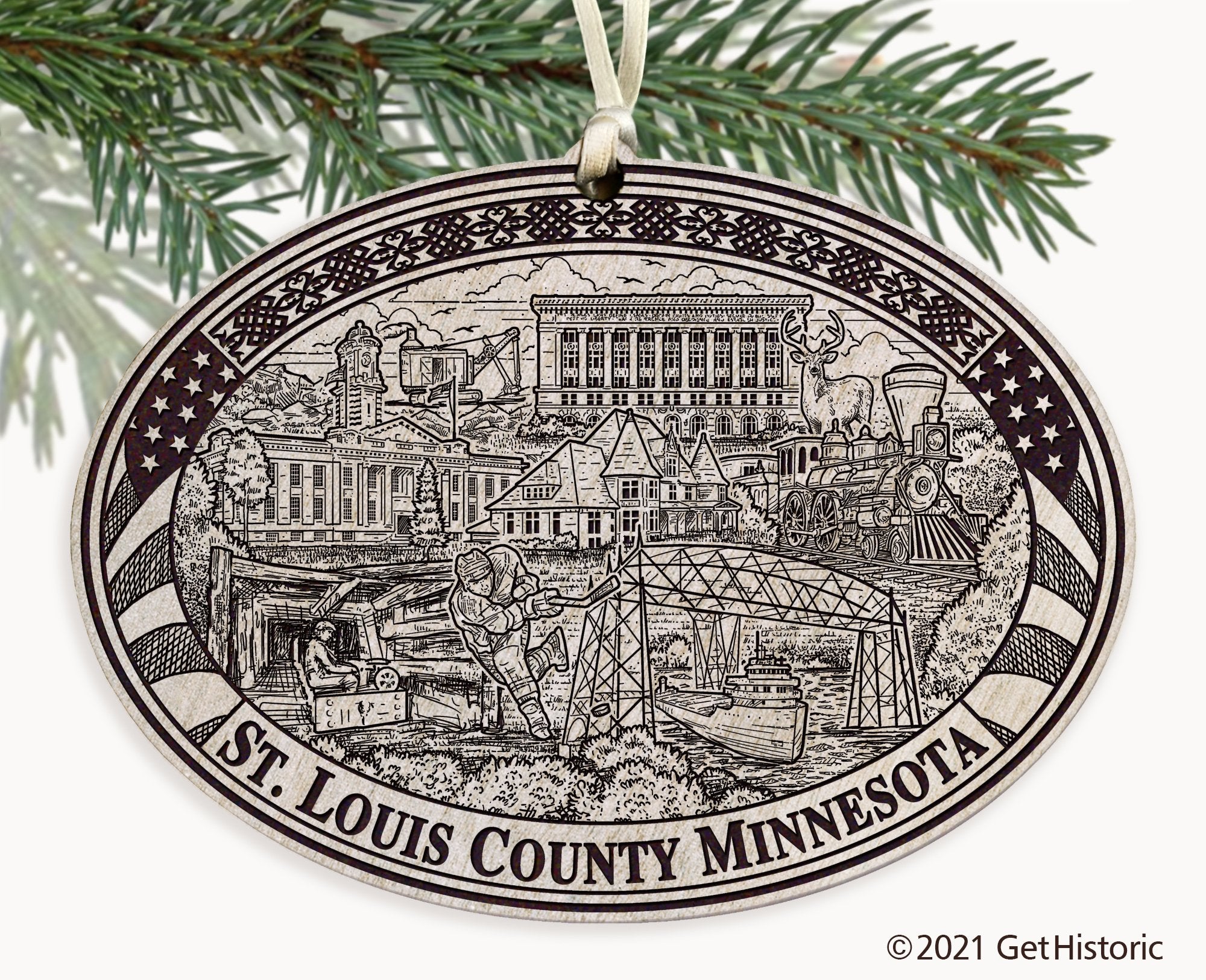 St. Louis County Minnesota Engraved Ornament