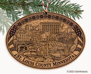 St. Louis County Minnesota Engraved Natural Ornament