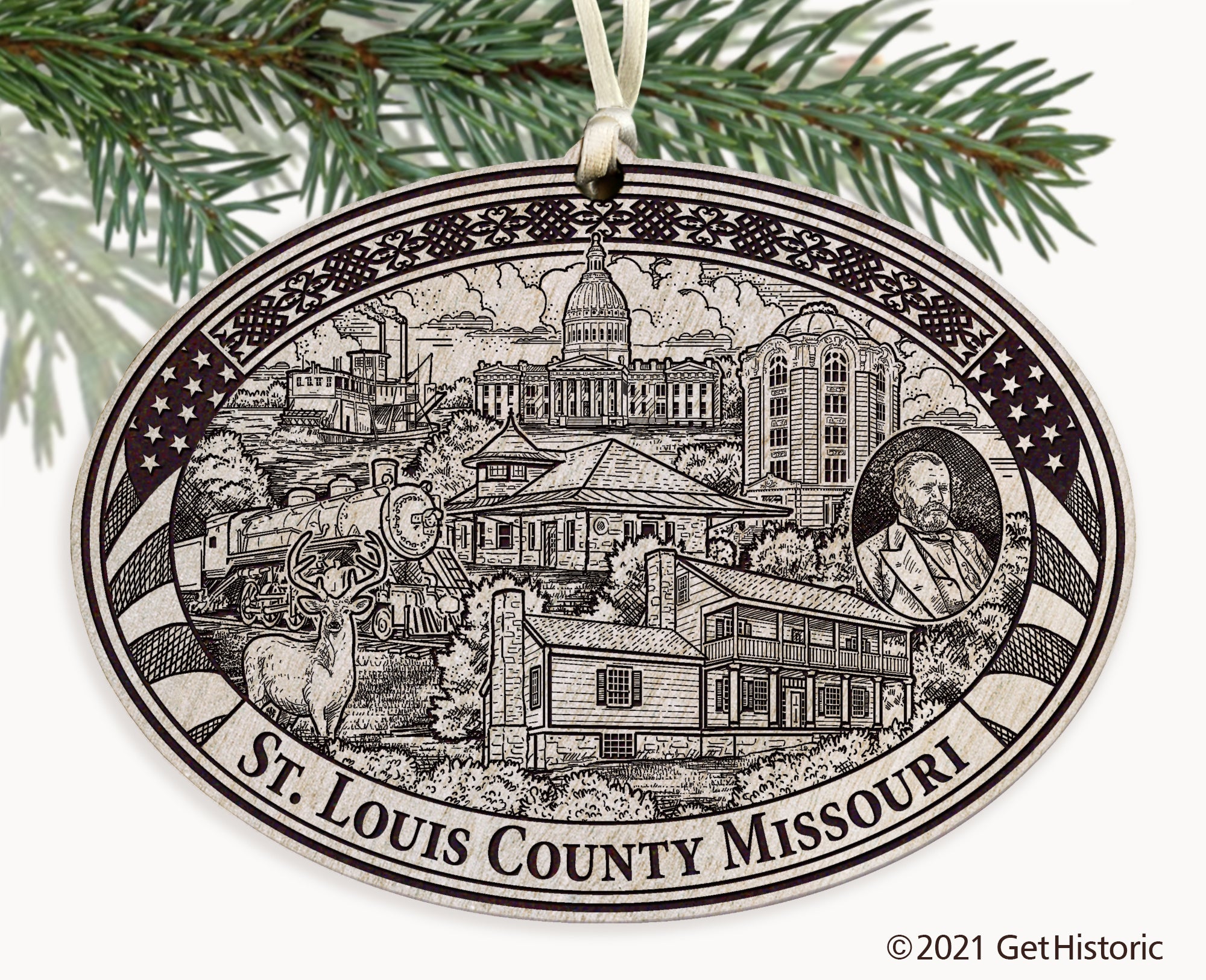 St. Louis County Missouri Engraved Ornament