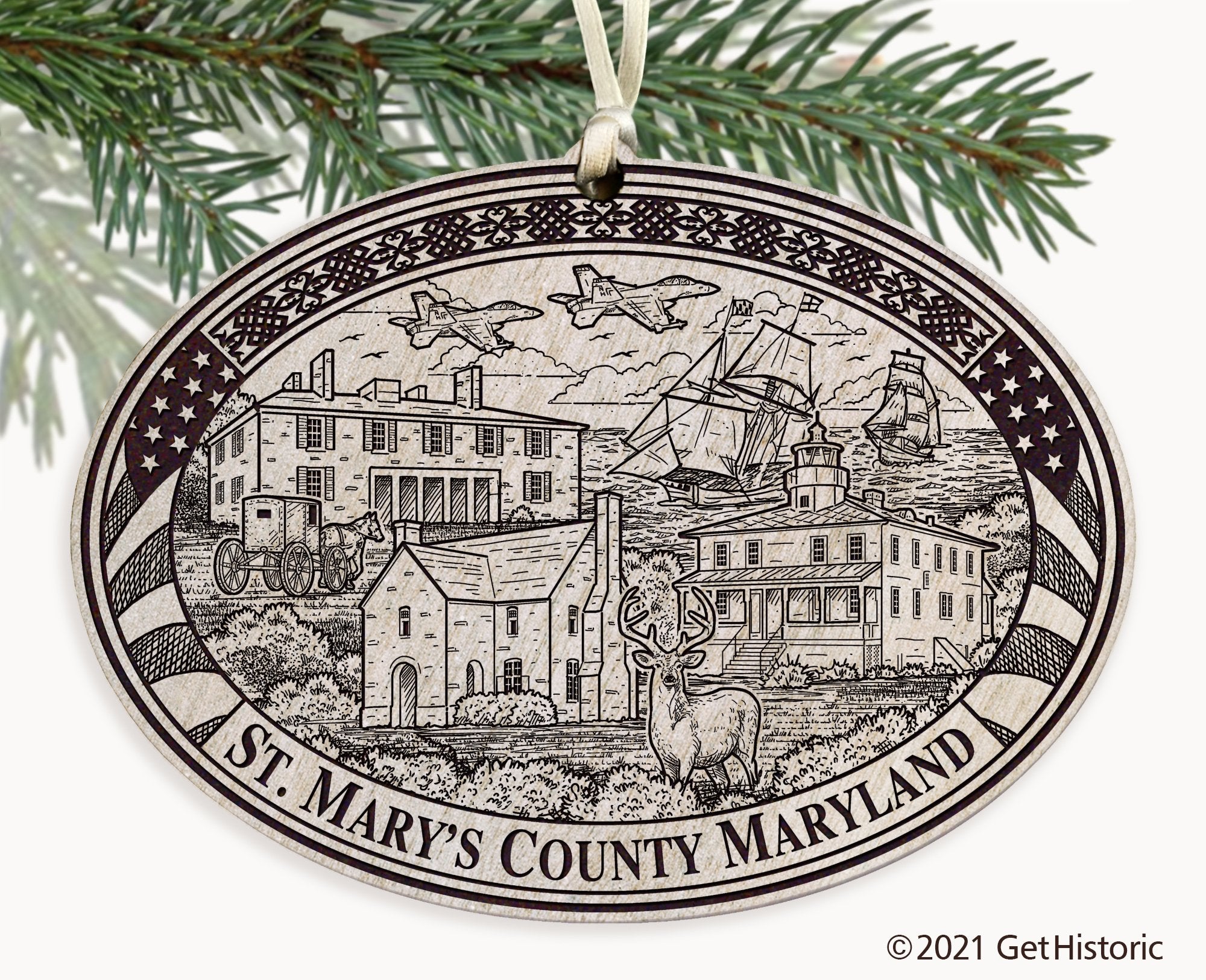 St. Mary's County Maryland Engraved Ornament