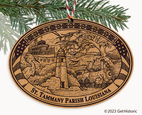 St. Tammany Parish Louisiana Engraved Natural Ornament