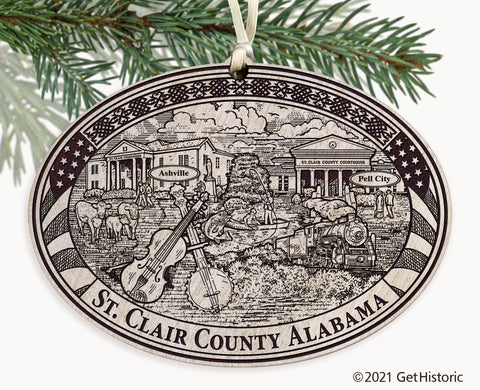 St. Clair County Alabama Engraved Ornament