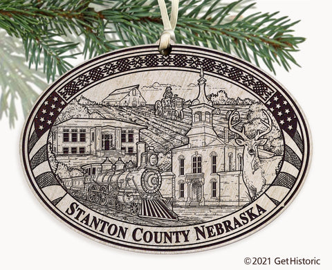 Stanton County Nebraska Engraved Ornament