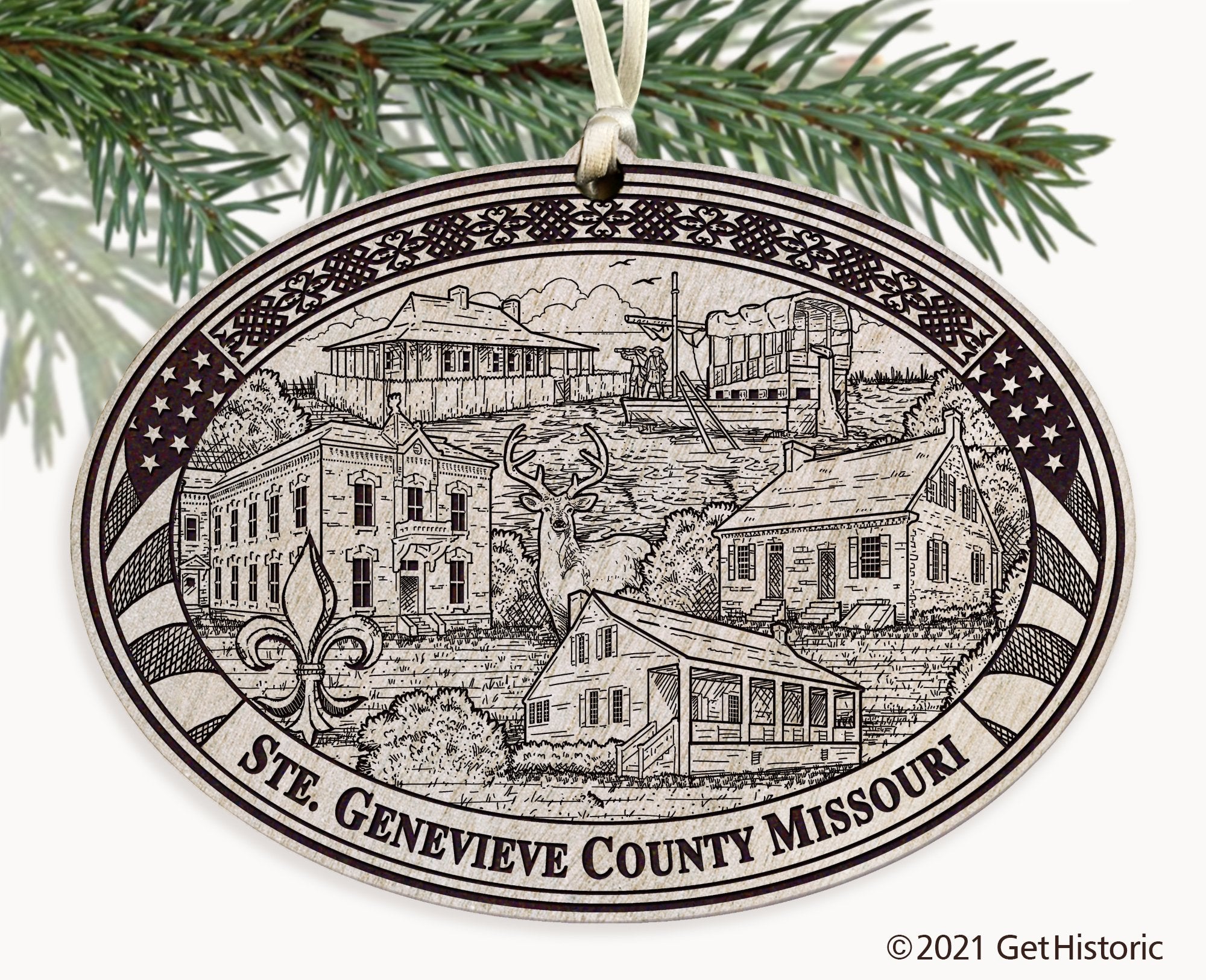 Ste. Genevieve County Missouri Engraved Ornament