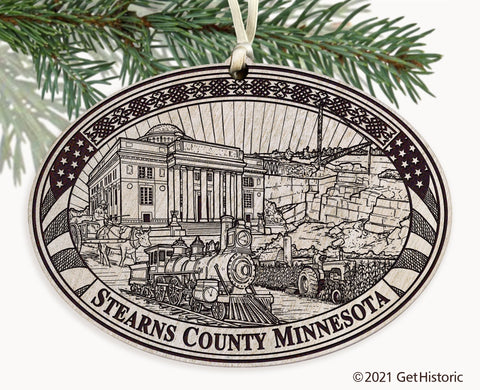 Stearns County Minnesota Engraved Ornament