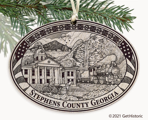 Stephens County Georgia Engraved Ornament