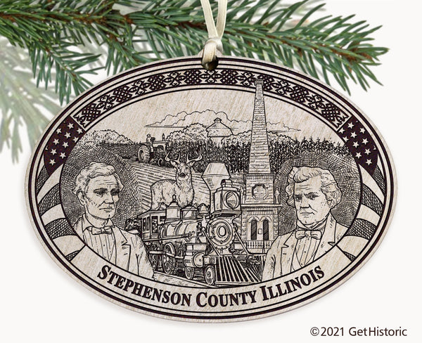 Stephenson County Illinois Engraved Ornament
