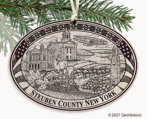 Steuben County New York Engraved Ornament
