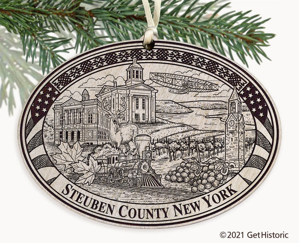 Steuben County New York Engraved Ornament