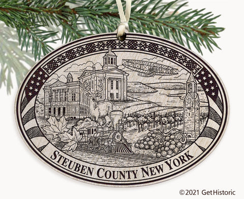 Steuben County New York Engraved Ornament