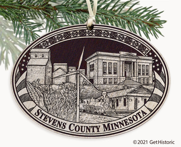 Stevens County Minnesota Engraved Ornament