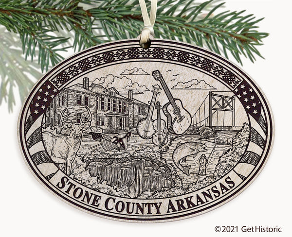 Stone County Arkansas Engraved Ornament
