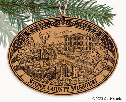 Stone County Missouri Engraved Natural Ornament