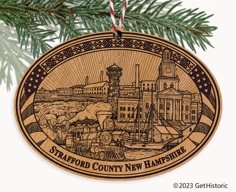 Strafford County New Hampshire Engraved Natural Ornament