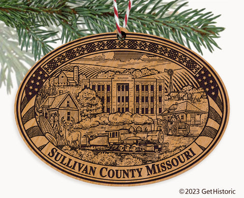 Sullivan County Missouri Engraved Natural Ornament