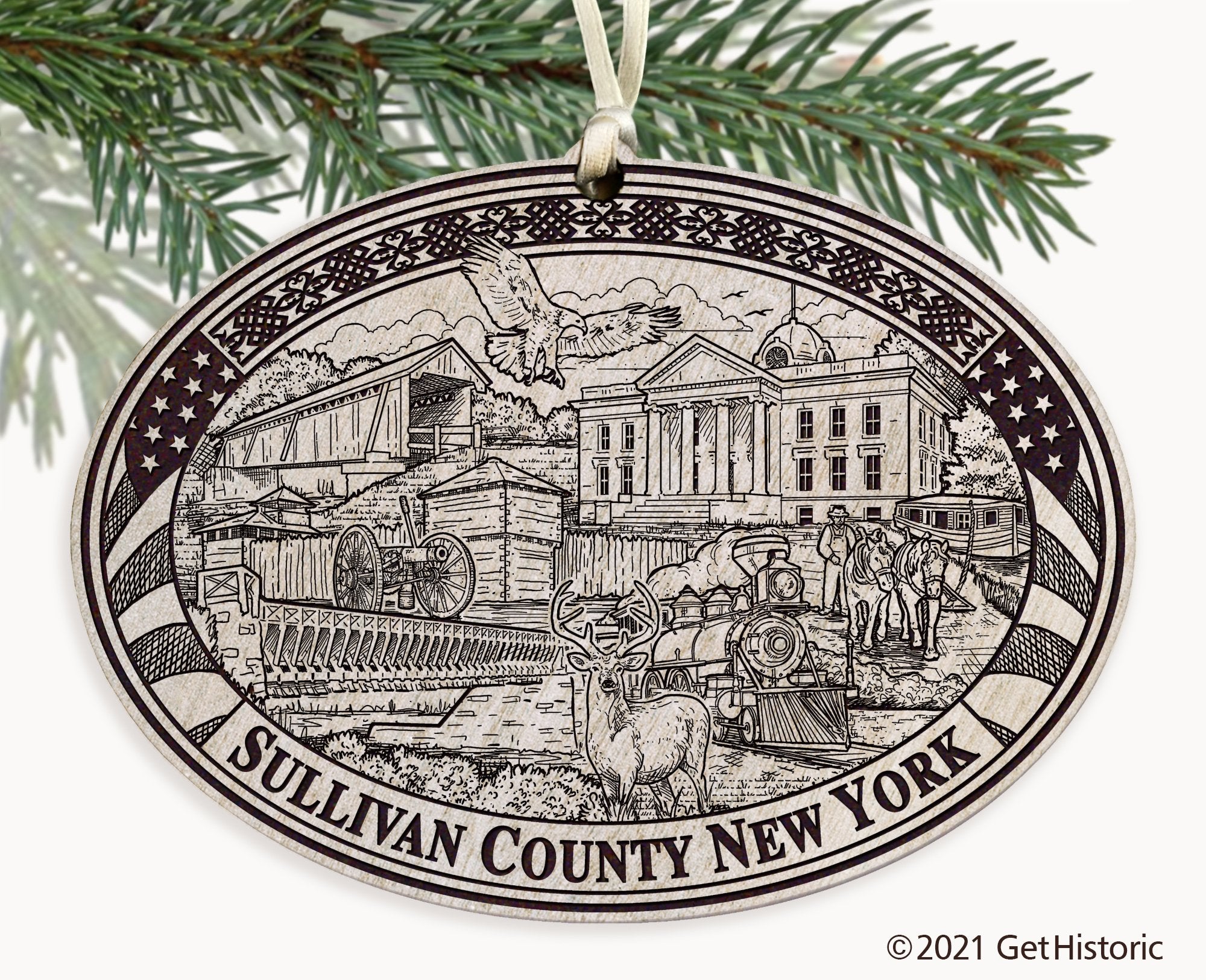 Sullivan County New York Engraved Ornament