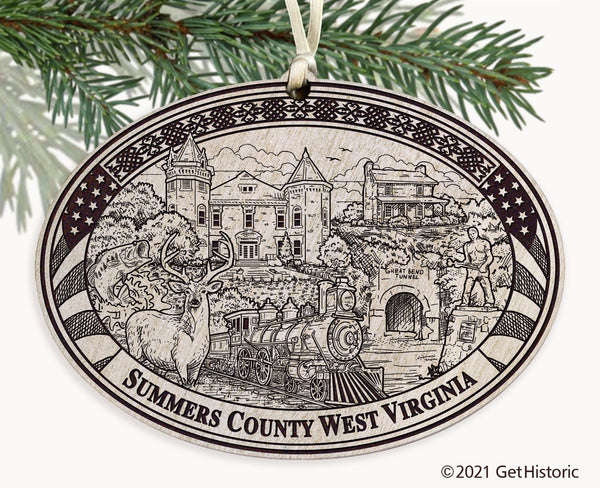 Summers County West Virginia Engraved Ornament