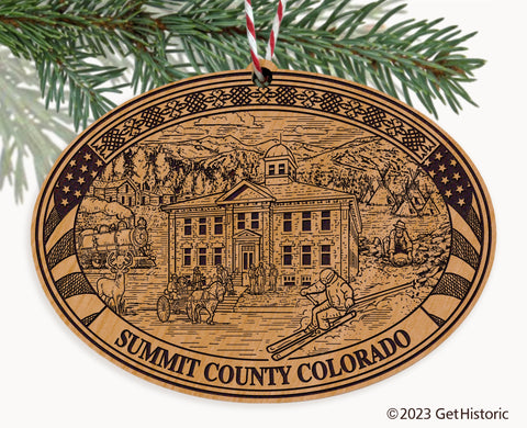 Summit County Colorado Engraved Natural Ornament