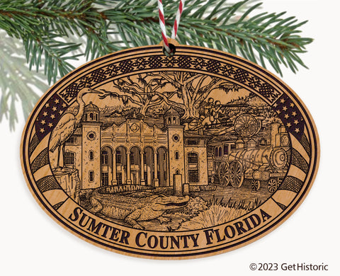 Sumter County Florida Engraved Natural Ornament