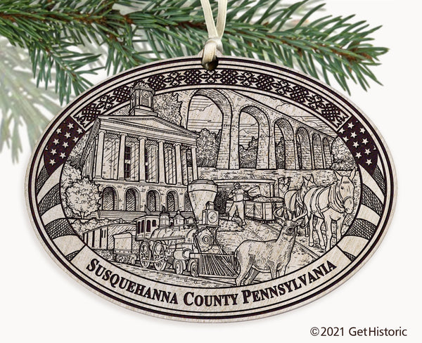 Susquehanna County Pennsylvania Engraved Ornament