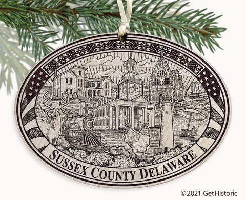 Sussex County Delaware Engraved Ornament