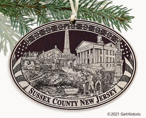 Sussex County New Jersey Engraved Ornament