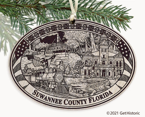 Suwannee County Florida Engraved Ornament
