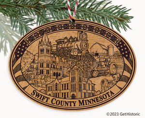 Swift County Minnesota Engraved Natural Ornament