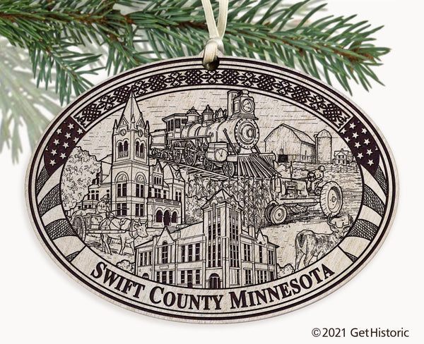 Swift County Minnesota Engraved Ornament