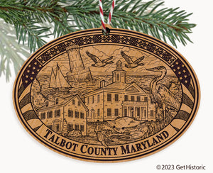 Talbot County Maryland Engraved Natural Ornament