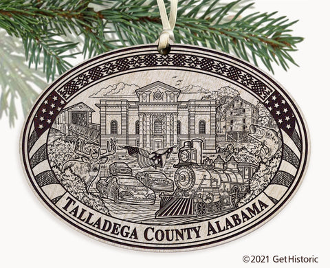 Talladega County Alabama Engraved Ornament