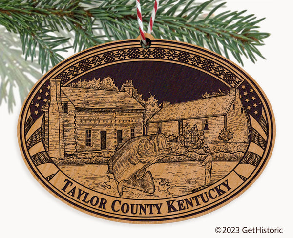 Taylor County Kentucky Engraved Natural Ornament