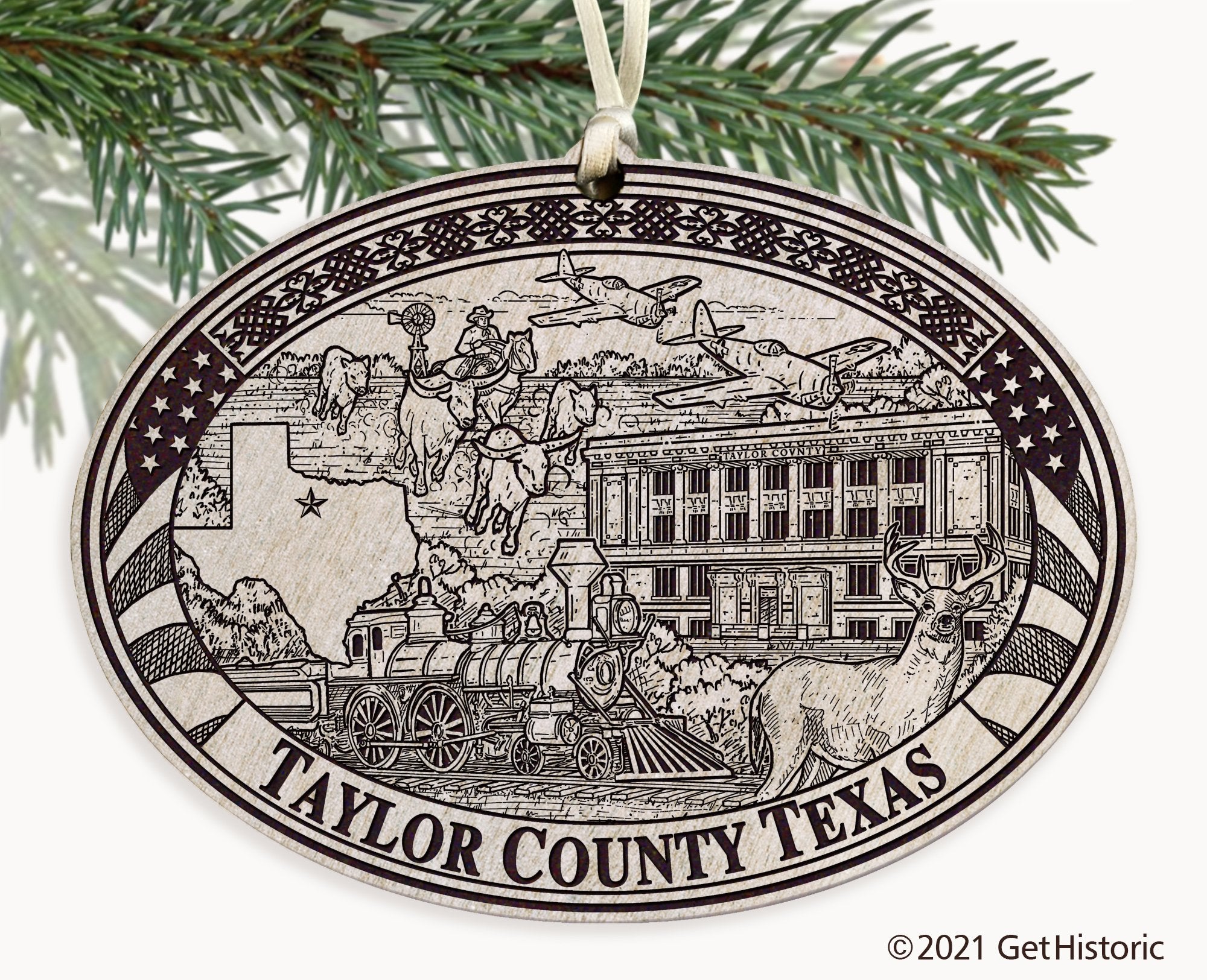 taylor County Texas Engraved Ornament