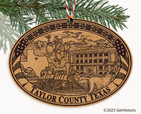 taylor County Texas Engraved Natural Ornament