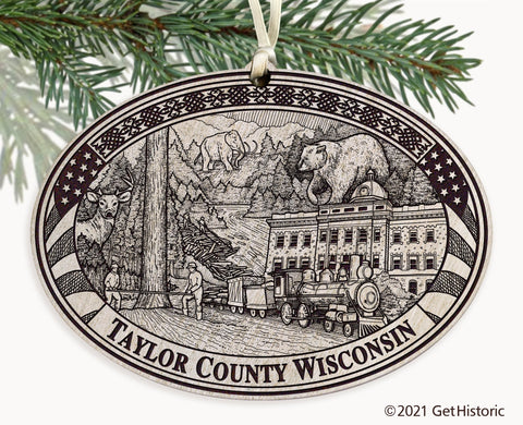 Taylor County Wisconsin Engraved Ornament