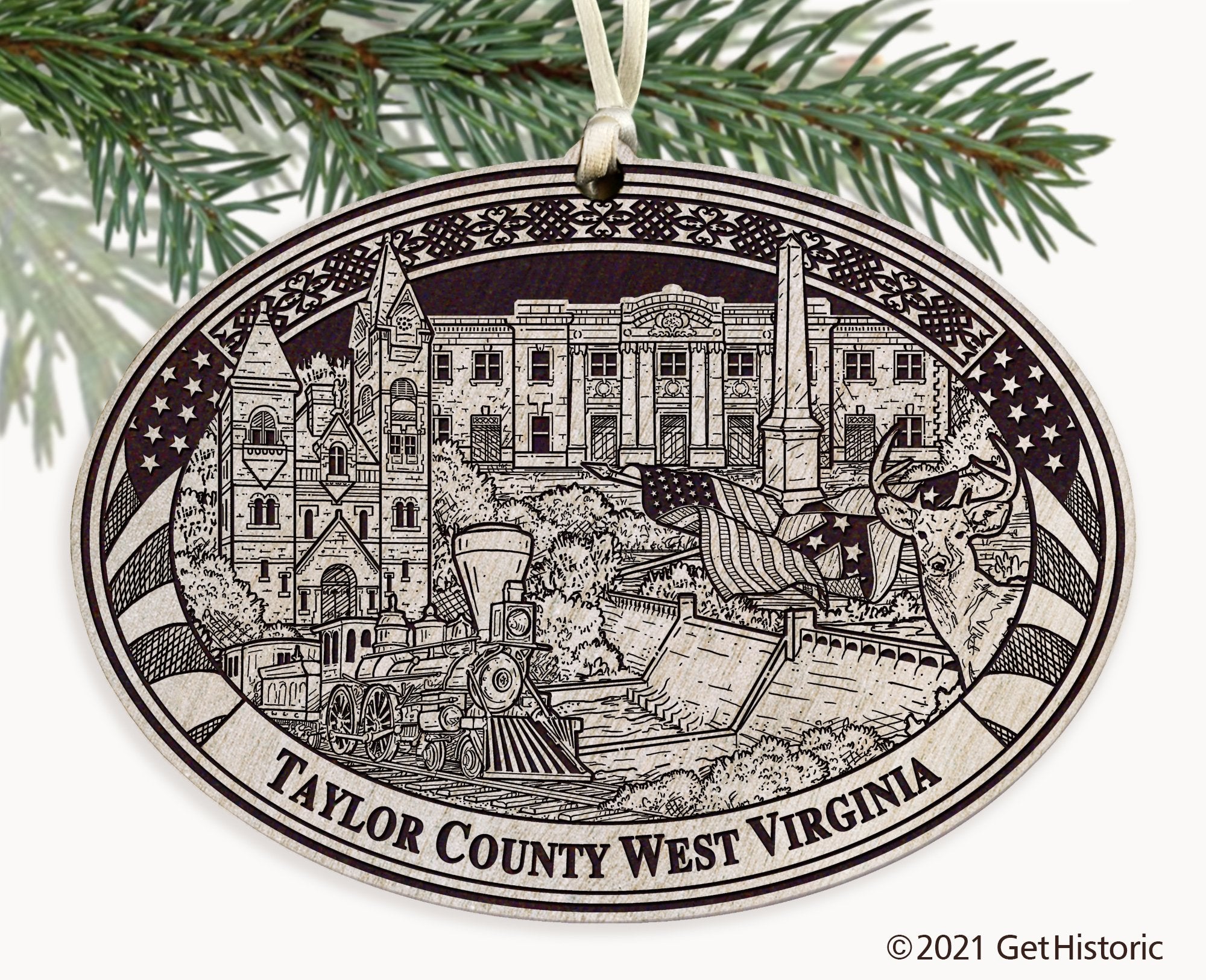 Taylor County West Virginia Engraved Ornament