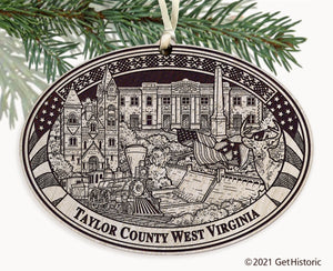 Taylor County West Virginia Engraved Ornament
